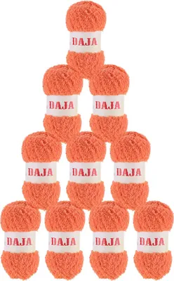 10 x 50g Kuschelgarn Daja Kuschelwolle Chenille-Strickgarn pastellorange