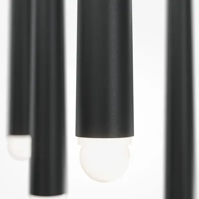 Immagine prodotto di Lampada a sospensione LED, 5 fiamme, alluminio, nero, H 65,3 cm
