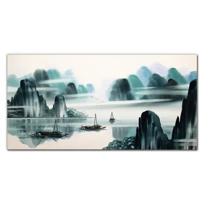 Produktbild von Coloray Bild aus Leinwand 120x60 Leinwand Dekoration - chinesische Boote