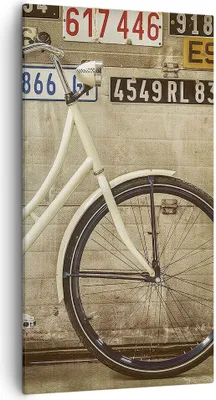 Produktbild von Bild auf Leinwand - Leinwandbild - Fahrrad Mauer Straße - 55x100cm - Wand Bild - Wanddeko - Leinwanddruck - Bilder - Kunstdruck - Wanddekoration - Leinwand bilder - Wandkunst - PA55x100-3764