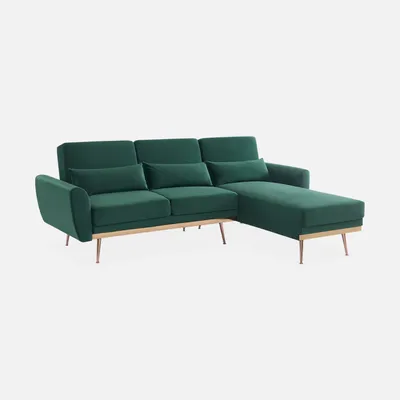 Produktbild von sweeek - 3-Sitzer Schlafsofa mit Recamiere - Grün