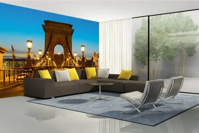 Produktbild von Vlies Fototapete HÄNGEBRÜCKE IN BUDAPEST 375 x 250 cm (inkl. Kleister) - Vlies Tapete, Wandtapete, Wandbilder - Tapete für Wohnzimmer Schlafzimmer, Büro, Küche - Montagefertig