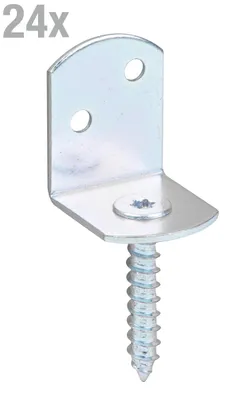 Immagine prodotto di Alberts 212209 Supporto per steccato a forma di L, zincato, passivato a film spesso, altezza totale 83 mm, set da 24