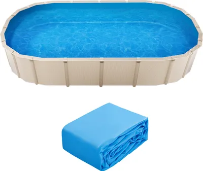 Produktbild von SucceBuy Oval Pool Liner 16,4x9,8 ft Unibead Vinyl Liner 47in Wand