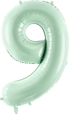 Produktbild von Folienballon Zahl „9“, 72cm, grün