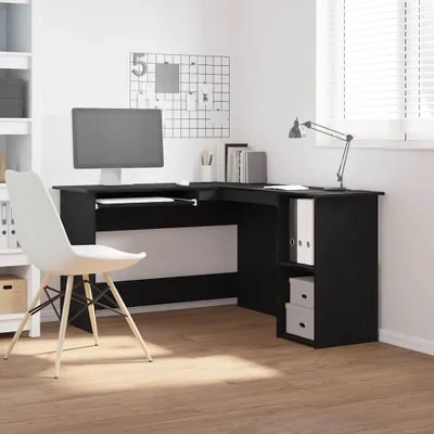 Immagine prodotto di Maison Exclusive - Scrivania angolare effetto rovere nero 120 x 140 x 75 cm