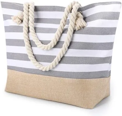 Produktbild von Strandtasche Große,Beach Tote Bag mit Reißverschluss,48×35×157cm Wasserdicht Shopper Tasche Saunatasche Damen Handtasche Umhängetasche