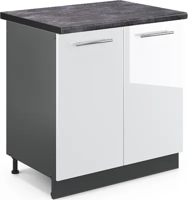 Produktbild von Spülenunterschrank Vicco Fame-Line Weiß Hochglanz 80 cm , AP Anthrazit, Model 46175