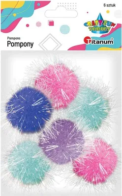 Immagine prodotto di Pompon glitterati 4,5 cm 6 pezzi Titanum