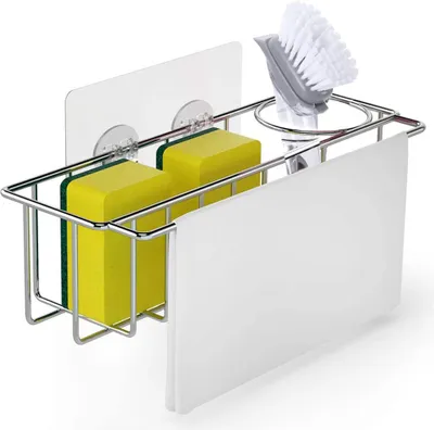 Produktbild von Rostfrei aus rostfreiem Stahl, wasserdicht, ohne Bohren, selbstklebend, Schwammhalter, Waschbecken, Geschirrtuchhalter