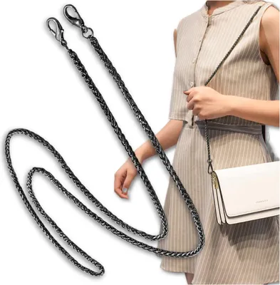 Produktbild von EDIBAZZAR | Taschengurt Tasche Metallkette Schwarz Lang