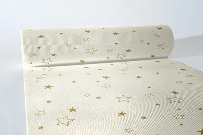 Produktbild von Sovie HORECA Weihnachtstischläufer Liam in Champagner aus Linclass® Airlaid 40 cm x 24 m, 1 Stück - Sterne Weihnachten