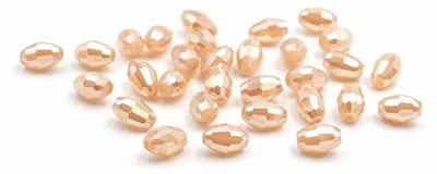 Produktbild von Vintageparts Glasschliffperlen oval Nougat 7 x 4,5 mm facettiert für Schmuckprojekte, 30 Stück