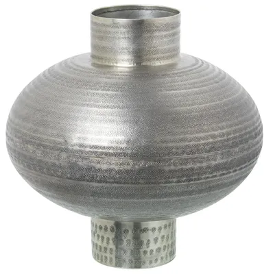 Productafbeelding van Solidchoice - Tafelvaas van Aluminium in Antiek Zilver 33 x 33 x 33 cm