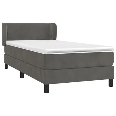 Produktbild von vidaXL Boxspringbett mit Matratze Dunkelgrau 90x190 cm Samt
