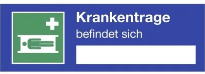 Produktbild von Dreifke® Hinweisschild für eine Krankentrage ISO 7010, Kunststoff, 500x200 mm
