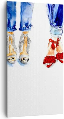 Produktbild von Bild auf Leinwand - Leinwandbild - Heels Mädchen Mode Jeans - 55x100cm - Wand Bild - Wanddeko - Leinwanddruck - Bilder - Kunstdruck - Wanddekoration - Leinwand bilder - Wandkunst - PA55x100-2934