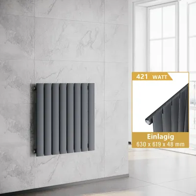 Zdjęcie produktu dla Poziomy grzejnik płytowy SONNI antracyt 630×619 mm
