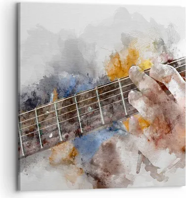 Produktbild von Bild auf Leinwand - Leinwandbild - Gitarre Musik - 70x70cm - Wand Bild - Wanddeko - Wandbilder - Leinwanddruck - Bilder - Kunstdruck - Wanddekoration - Leinwand bilder - Wandkunst - AC70x70-3448