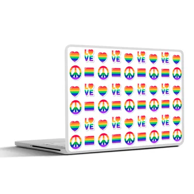 Produktbild von MuchoWow® Laptop Aufkleber Sticker Cover Stolz - Regenbogen - Liebe 31x22.5 cm - Laptop-Deko