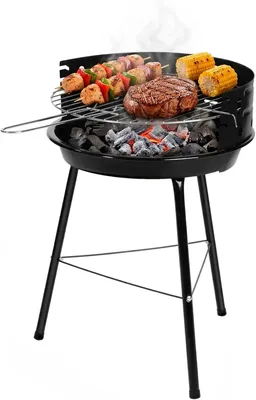 Imagen del producto de Barbacoa de carbón compacta, de 33x35x56 cm, de acero, ideal para balcones y terrazas