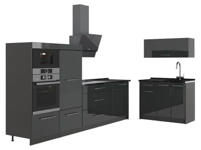 Obrázok produktu pre Kuchyňa Vicco Fame-Line Antracit vysoký lesk/antracitová 380 cm bez pracovnej dosky, Model 64055