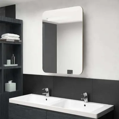 Obrázek produktu pro Maison Exclusive – LED koupelnová zrcadlová skříňka v dubovém provedení, 60 x 11 x 80 cm