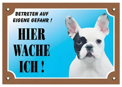 Produktbild von Nobby Warntafel Französische Bulldogge weiß