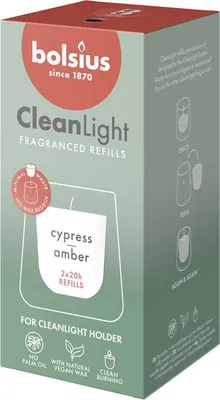 Produktbild von Bolsius Cleanlight Duft-Nachfüller 2er Pack Zypresse & Bernstein