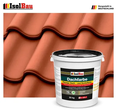 Produktbild von Isolbau Dachfarbe Ziegelrot 20 kg Sockelfarbe Fassadenfarbe Dachbeschichtung RAL Farbe