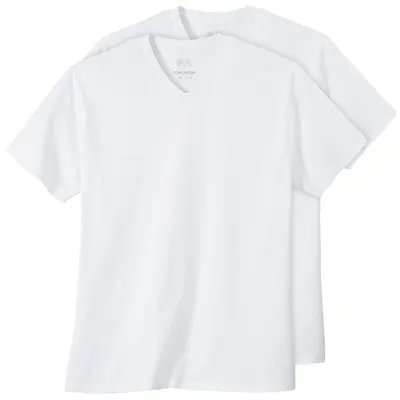 Produktbild von Ceceba Übergrößen T-Shirt 2er-Pack weiß V-Neck