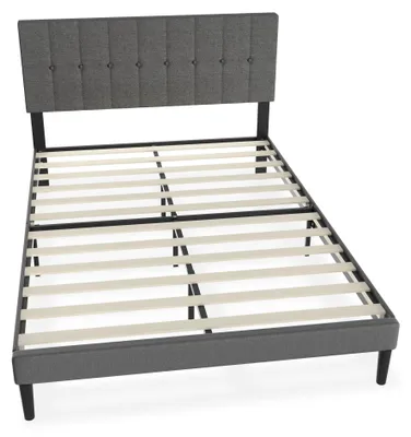 Immagine prodotto di Struttura letto – 140x200 cm – Letto imbottito in lino con struttura in metallo e rete a doghe – Portata massima: 300 kg