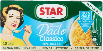 Image de Bouillon Dado Classico, réduit de 30% en sel, 10 cubes, 100g