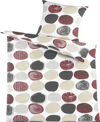 Produktbild von 2-tlg. Bettwäsche 100% Baumwolle, Renforce, 135x200 + 80x80cm, weiß, multicolor Punkte