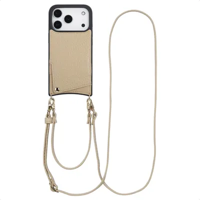 Produktbild von Selencia Nova HandyHülle mit Kordel und Kartenhalter iPhone 17 Pro - Beige
