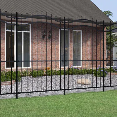 Immagine prodotto di vidaXL Recinzione da giardino con punte di lancia nere 222 cm in acciaio