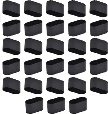 Produktbild von Stuhlbeinkappen, 28 Stück, rechteckige Stuhlspitze, ovaler Stuhlspitzenschutz, Tischstuhlbeinschutz, Silikonpolster, Gummi-Stuhlhussen