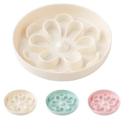 Productafbeelding van Antischlingnapf voor katten - Melamine kattenfutternap met bloemenlabyrint - 16 x 2,8 cm