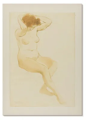Produktbild von POSTER - 42x59 cm (A2) - Théophile Steinlen - Frau, die sich die Haare richtet, Dreiviertelansicht von Théophile-Alexandre Pierre Steinlen - Wandbild für Wohnzimmer Schlafzimmer & Flur, Modernes Poster Wanddeko, Ungerahmt