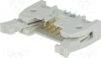 Image de 1 connecteur traversant, broche mâle droite, 10 broches, 2,54 mm, référence 09185106904 - connecteur