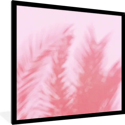 Produktbild von MuchoWow® Gerahmtes Poster Pflanzen - Blätter - Rosa 40x40 cm - Poster mit Schwarzem Bilderrahmen Wandposter Rahmen Foto Bilder - Mit Rahmen - Wanddekoration Schlafzimmer
