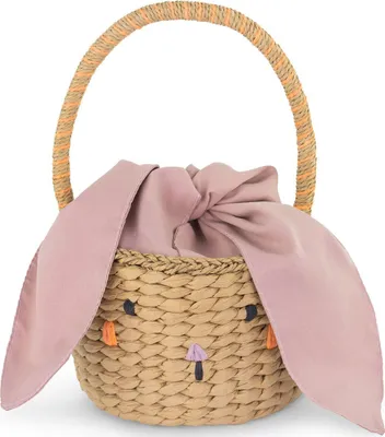 Produktbild von Osterkorb Hasenkörbchen mit Stoffohren 28 x 17 cm zum Eier sammeln