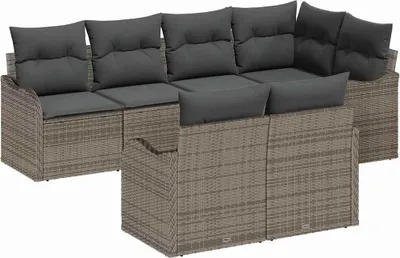 Immagine prodotto di Set divano da giardino vidaXL in polyrattan grigio