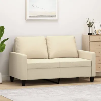 Image de Canapé exclusif, modèle 2 places, couleur crème, 120 cm, revêtement en tissu