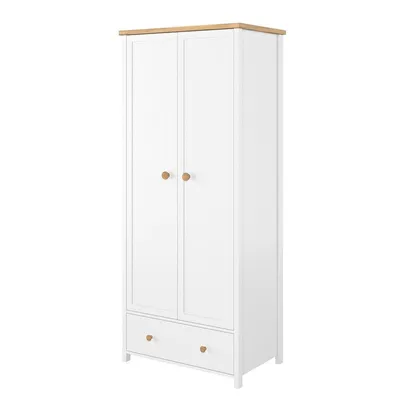 Obrázek produktu pro Šatní skříň 85 cm MABARUMA 1 - bílá / dub nash