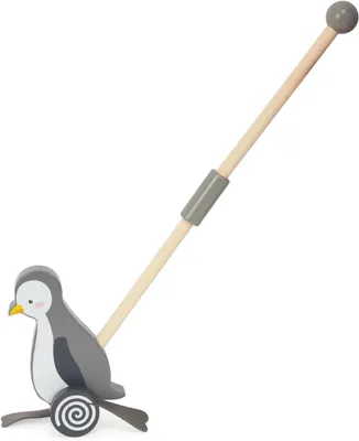Immagine prodotto di Giocattolo a spinta in legno – Ideale per imparare a camminare – Giocattolo a tema animali – Giocattolo a spinta per bambini dai 1 anno in su