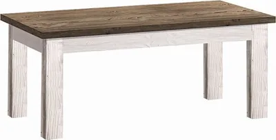 Produktbild von Sofatisch Clubtisch Loungetisch Couchtisch teilmassiv Farbe: Altweiß 49x120x60 cm