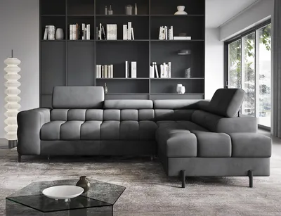 Produktbild von Ecksofa Couchgarnitur Ferucce – Modernes L-Sofa mit Schlaffunktion & verstellbaren Kopfstützen