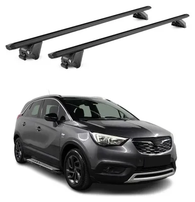 Produktbild von Dachträger für Opel Crossland / Crossland X 2017-25 Aluminium Schwarz 2 tlg, KI-generiertes Bild