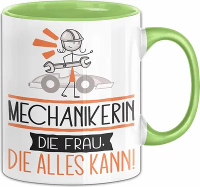 Produktbild von Mechanikerin Geschenk Tasse Becher Die Frau Die Allen Kann Geschenkidee für eine Mechanikerin Lustig (Grün)